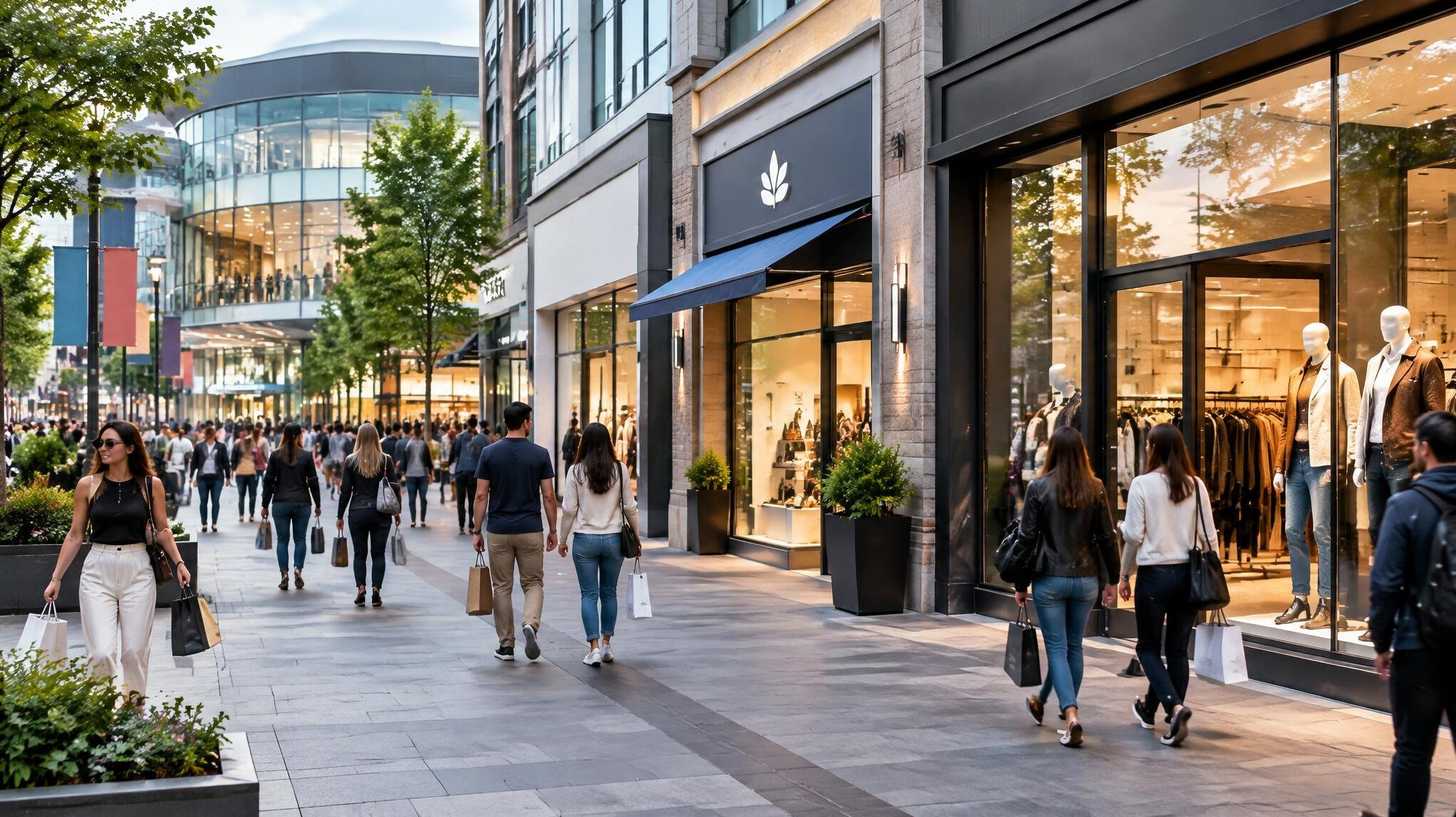 busy shopping street